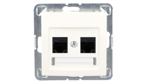 IMPRESJA Gniazdo komputerowe podwójne RJ45 kat.5e MMC ecrue GPK-2Y/K/m/27
