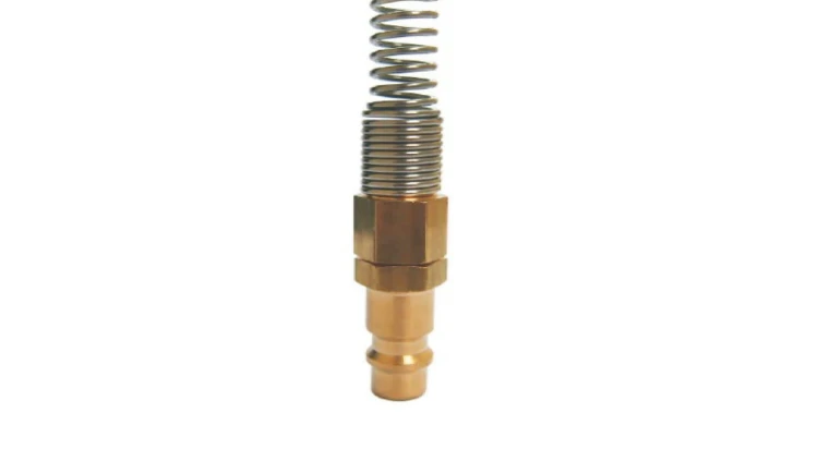 Króciec szybkozłącza DN7,2 typ 26, skręcany do węża fi 8x6 mm ze sprężyną, mosiądz