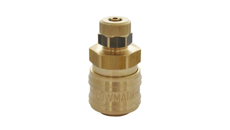 Szybkozłącze pneumatyczne DN7,2 typ 26, skręcane do węża fi 6x4 mm, mosiądz