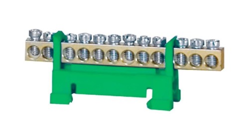 Listwa ochronna 12-modułowa 12x16mm2 niska podstawa - zielona