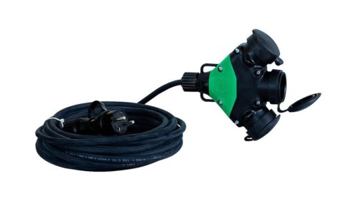 Przedłużacz 3-gniazdowy 3x2,5 OW - 50m z wtyczką i rozgałęźnikiem