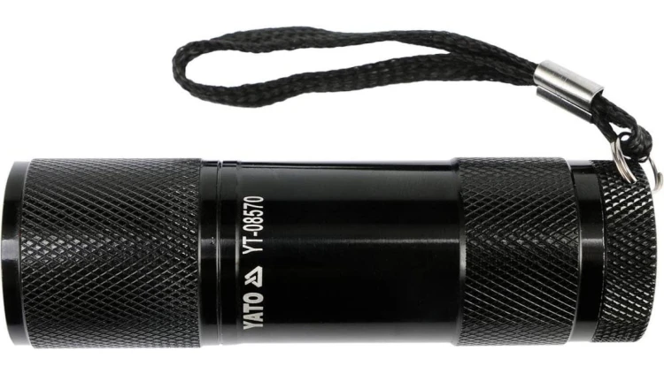 LATARKA ALUMINIOWA, 9LED, CZARNA