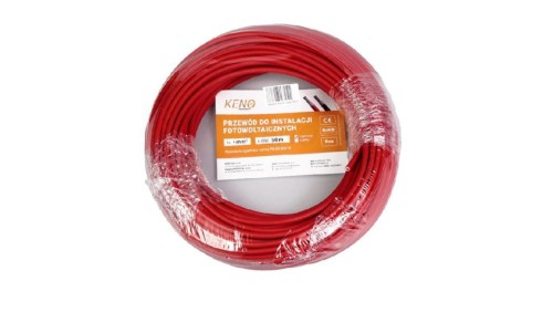 Przewód KENO 4mm2 czerwony opakowanie KABEL-4MM-RED-50M