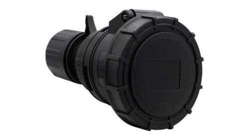 Gniazdo siłowe czarne 32A 5P IP67 estradowe F7.0167