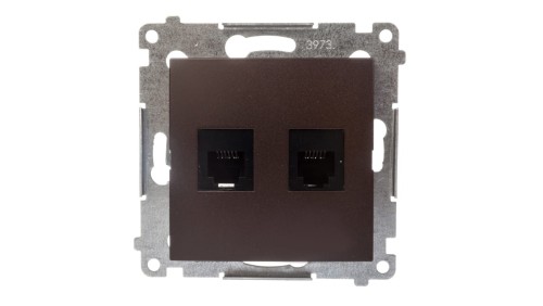 Simon 54 Gniazdo telefoniczne podwójne 2xRJ12 brąz mat DT2.01/46