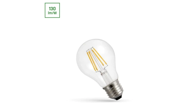 LED GLS E-27 230V 5.5W COG WW CLEAR DIMMABLE SPECTRUM