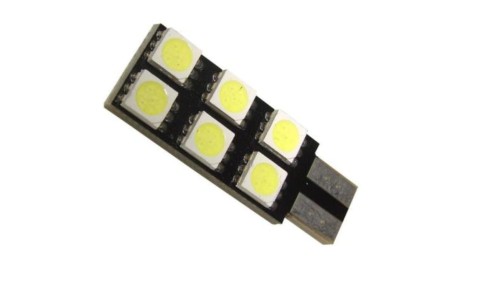 Żarówka T10/W5W 10mm 6*5050 12V CW CANBUS