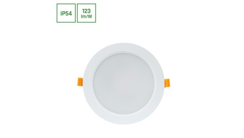 DURE 3 DOWNLIGHT 18W CW 230V 110st IP54 IK06 170x34 BIAŁY okrągła zasilacz zintegrowany