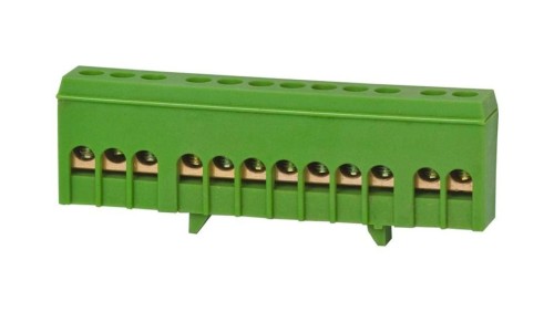 Listwa ochronna 12-modułowa 12x16mm2 zielona IP20