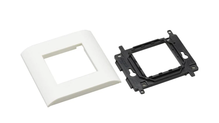 Ramka montażowa + support 2M 45x45 biała na moduły Mediabox