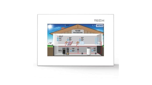 TECH ST-281 C - Regulator pokojowy z komunikacją RS szklany kolor biały