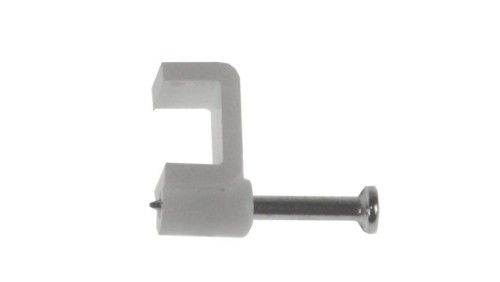 Uchwyt kabla płaski 7mm biały