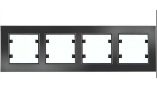 Lumina passion Ramka 4-krotna pozioma szkło czarne WL9241