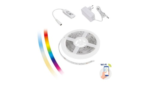 ZESTAW PASEK LED 17W/5m RGBW+CCT+DIM (5m rolka) w silikonie+kontroler+zasilacz Wi-Fi Spectrum SMART