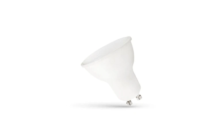 LED GU10 230V 7,5W SMD WW z MLECZNĄ SZYBKĄ biała plastikowa SPECTRUM