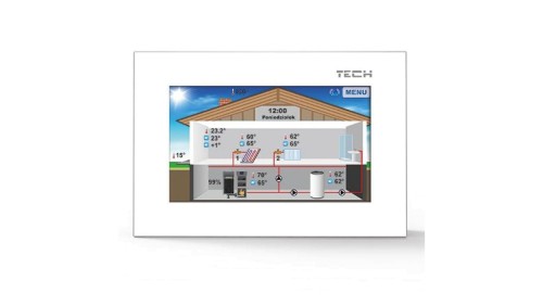 TECH ST-281 - Regulator pokojowy z komunikacją RS szklany kolor biały