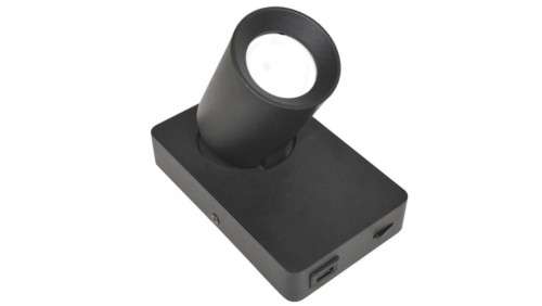 Lampa spotlight Taft 1xGU10 czarna gniazdo usb