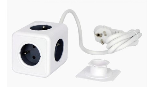 AURA line CUBE przedłużacz rozgałęźnik 5 gniazd przewód 1,5m 16A/3680W