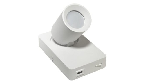 Lampa spotlight Taft 1xGU10 biała gniazdo usb