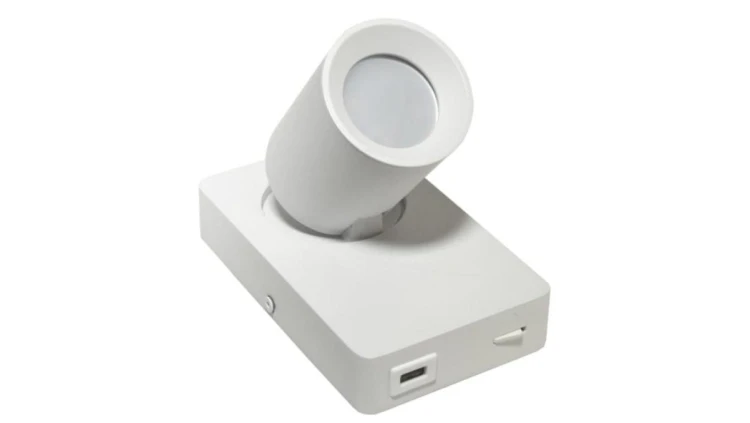 Lampa spotlight Taft 1xGU10 biała gniazdo usb