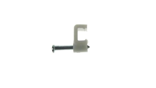 Uchwyt kabla płaski 5mm KNC-5 biały