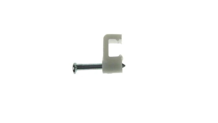 Uchwyt kabla płaski 5mm KNC-5 biały