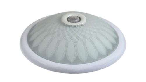 Plafon 2x40W E27 z czujnikiem PIR szkło frosted..