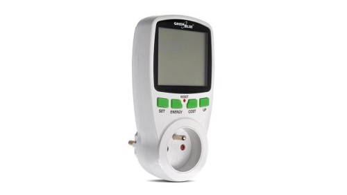 Watomierz cyfrowy LCD gniazdkowy licznik zużycia energii elektrycznej (do gniazdek typu 2P+Z) GreenBlue