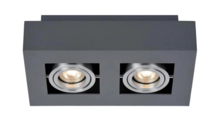 Oprawa sufitowa Pita Black+Silver ruchoma prostoką