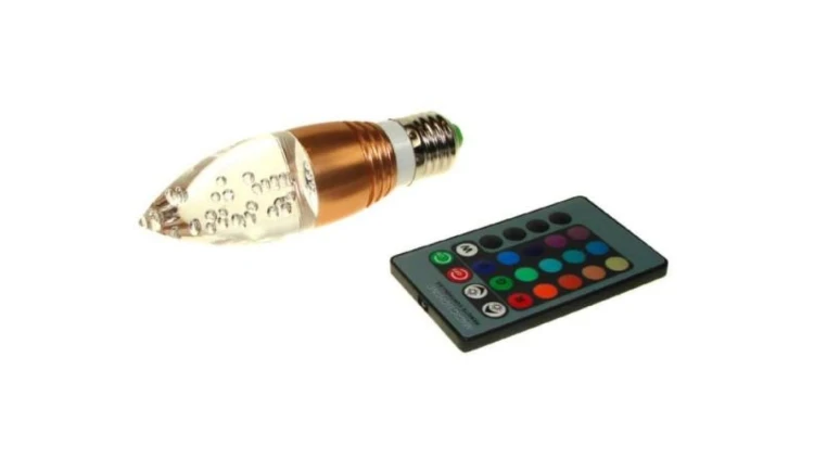 Żarówka LED Offa E27 3W RGB z pilotem miedziana-