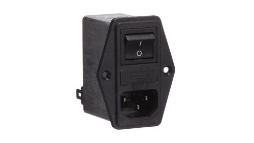 Złącze zasilające AC męskie 6A 250VAC C14 (E) 450uH FN283-6-06