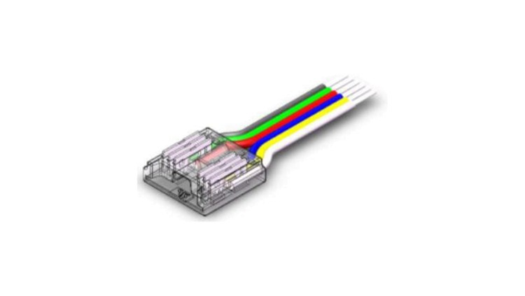 Złącze do taśmy LED - MC - RGB+CCT 12mm - COB - jednostronne z przewodem - ED00033899