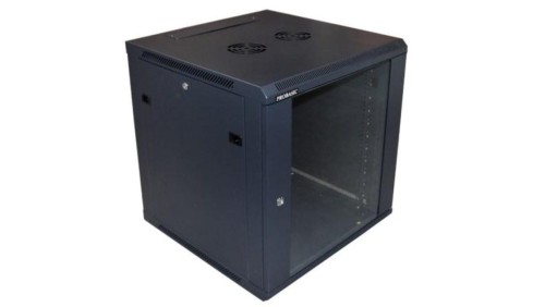 Szafa 19cali wisząca ZETA 12U 600x600 RAL9004 szkło d