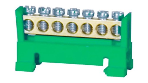 Listwa ochronna 7-modułowa 7x16mm2 niska podstawa - zielona