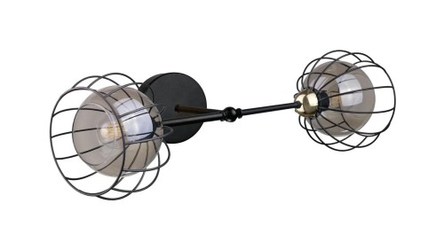Kinkiet nowoczesny loftowy 2xE27 SOLO BLACK/GOLD