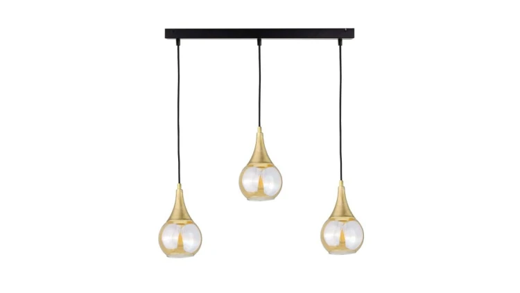 Lampa wisząca nowoczesna 3xE27 LACRIMA HONEY/GOLD