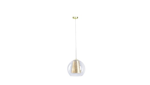 Lampa wisząca nowoczesna z abażurem 1xE27 KULA GOLD