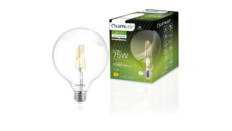 Żarówka LED E27 G95 8W = 75W 4000K Neutralna Globe Filament LUMILED