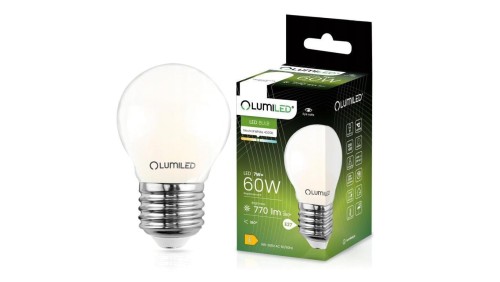 Żarówka LED P45 E27 7W = 60W 770lm 4000K Neutralna 360 Filament Mleczna LUMILED