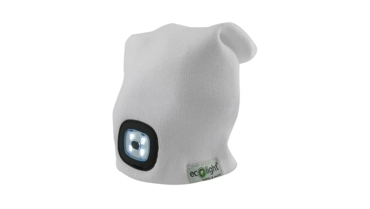 Czapka z latarką LED Biała 1W 6500K