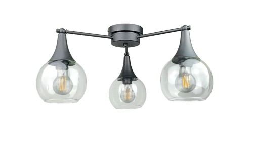 Lampa sufitowa 3xE27 STAR CLEAR BLACK