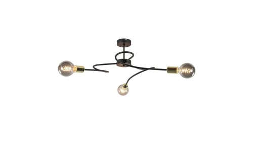 Lampa sufitowa nowoczesna 3xE27 FIORE BLACK/GOLD