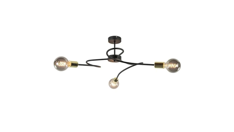 Lampa sufitowa nowoczesna 3xE27 FIORE BLACK/GOLD