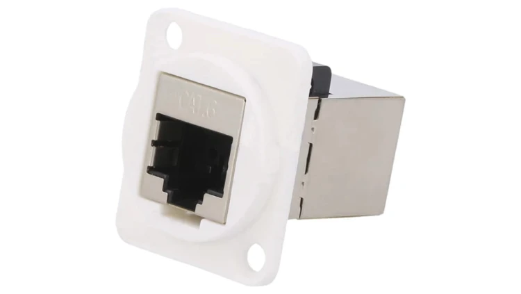 Łącznik FT RJ45 8p8c Kat 6 ekranowane 19x24mm plastik CP30222SW