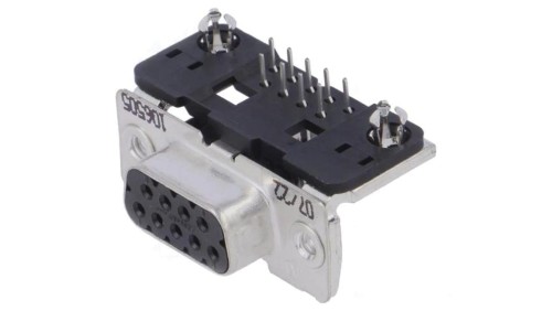 1-106505-2 D-Sub PIN: 9 gniazdo żeńskie zatrzask PCB kątowe 90 THT 6A