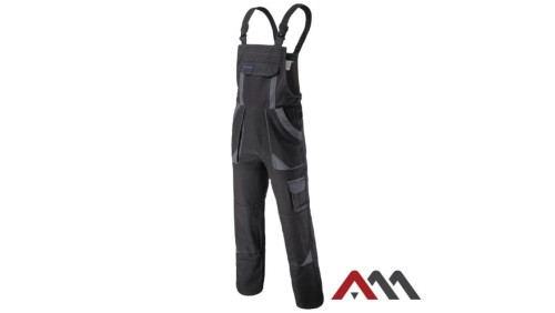 Spodnie robocze ogrodniczki PROFESSIONAL BLACK czarno-szare Rozmiar 48