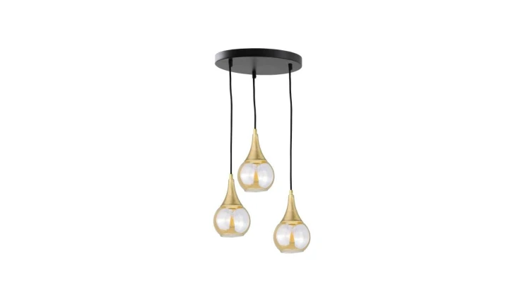 Lampa wisząca 3x E27 LACRIMA HONEY/GOLD