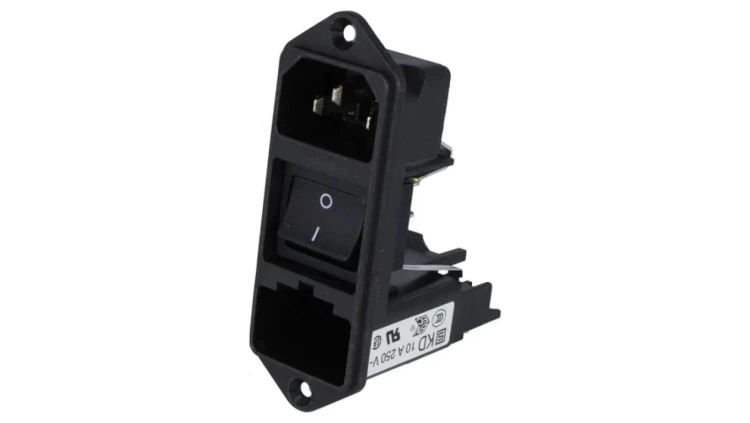 KD14.1101.151Złącze zasilające AC gniazdo męskie 10A 250VAC IEC 60320