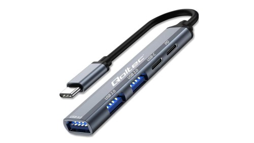 Qoltec Hub Adapter USB-C 3.1 5w1 USB-C PD USB-C 2x USB 2.0 USB 3.0