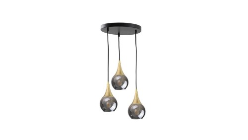 Lampa wisząca nowoczesna 3x E27 LACRIMA SMOKY/GOLD